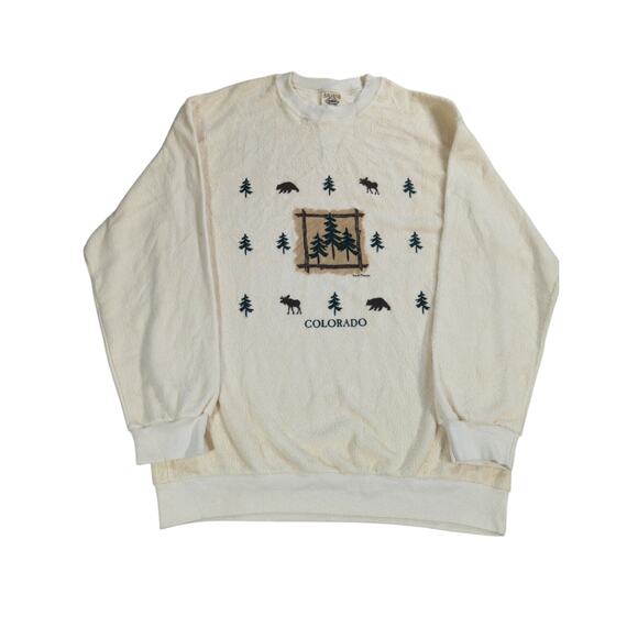 VTG Prairie Mountain Colorado Sweatshirt Nature Wildlife Made USA Men's L - Picture 1 of 10